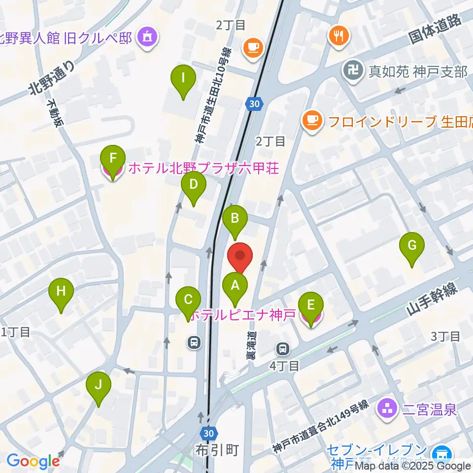 ブリーズ楽器周辺のホテル一覧地図