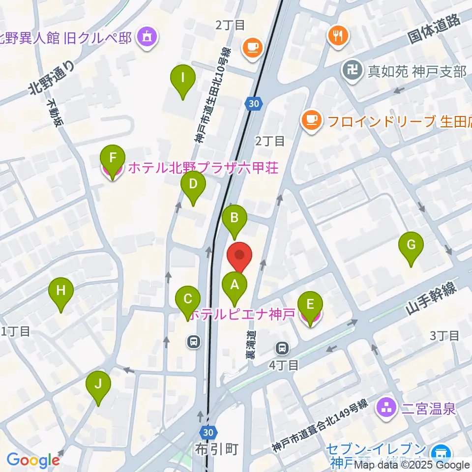 ブリーズ楽器周辺のホテル一覧地図