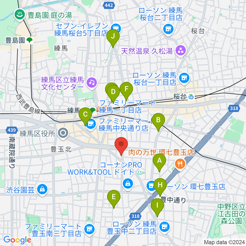 ネオリアこおろぎ周辺のホテル一覧地図