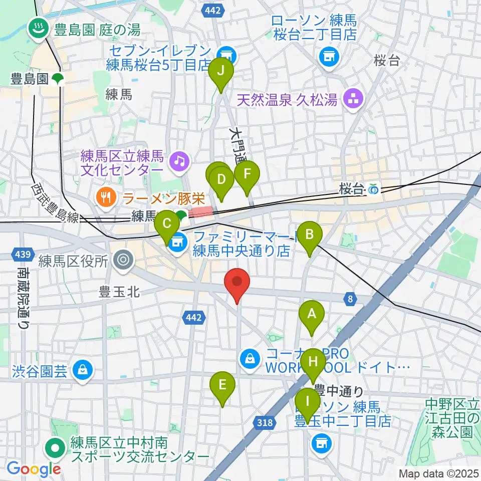 ネオリアこおろぎ周辺のホテル一覧地図