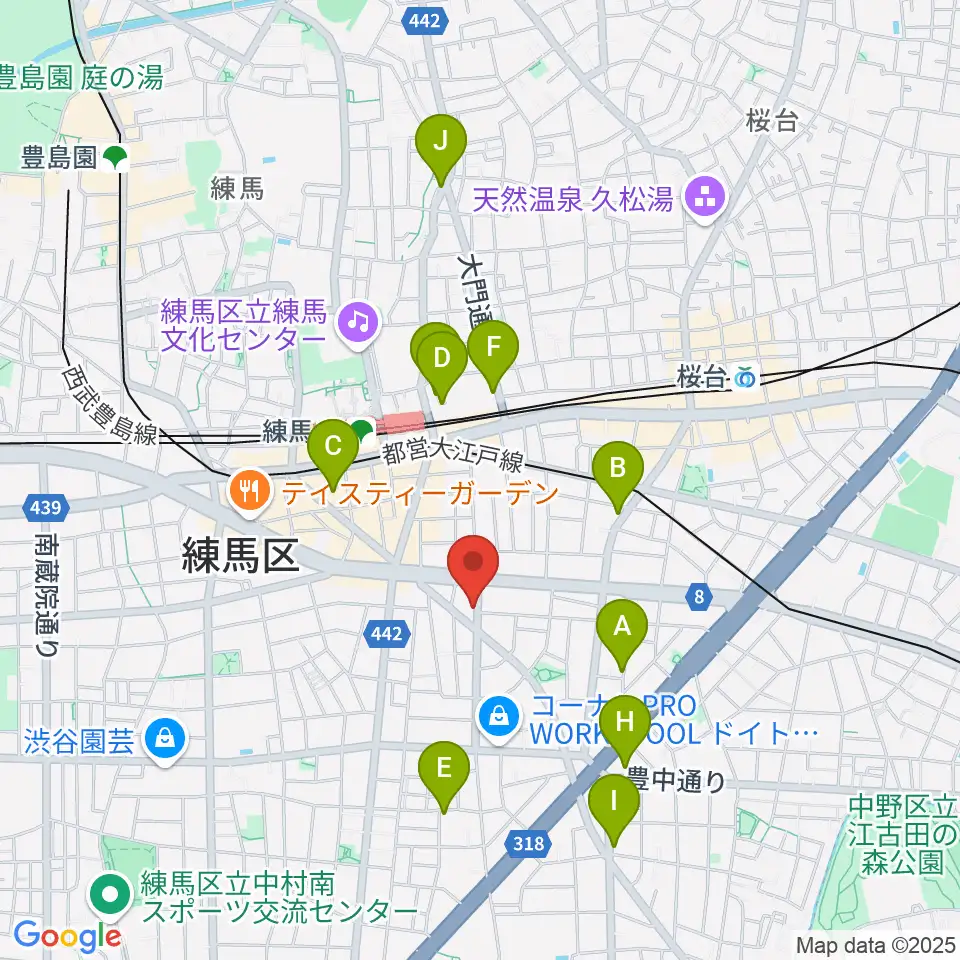 ネオリアこおろぎ周辺のホテル一覧地図