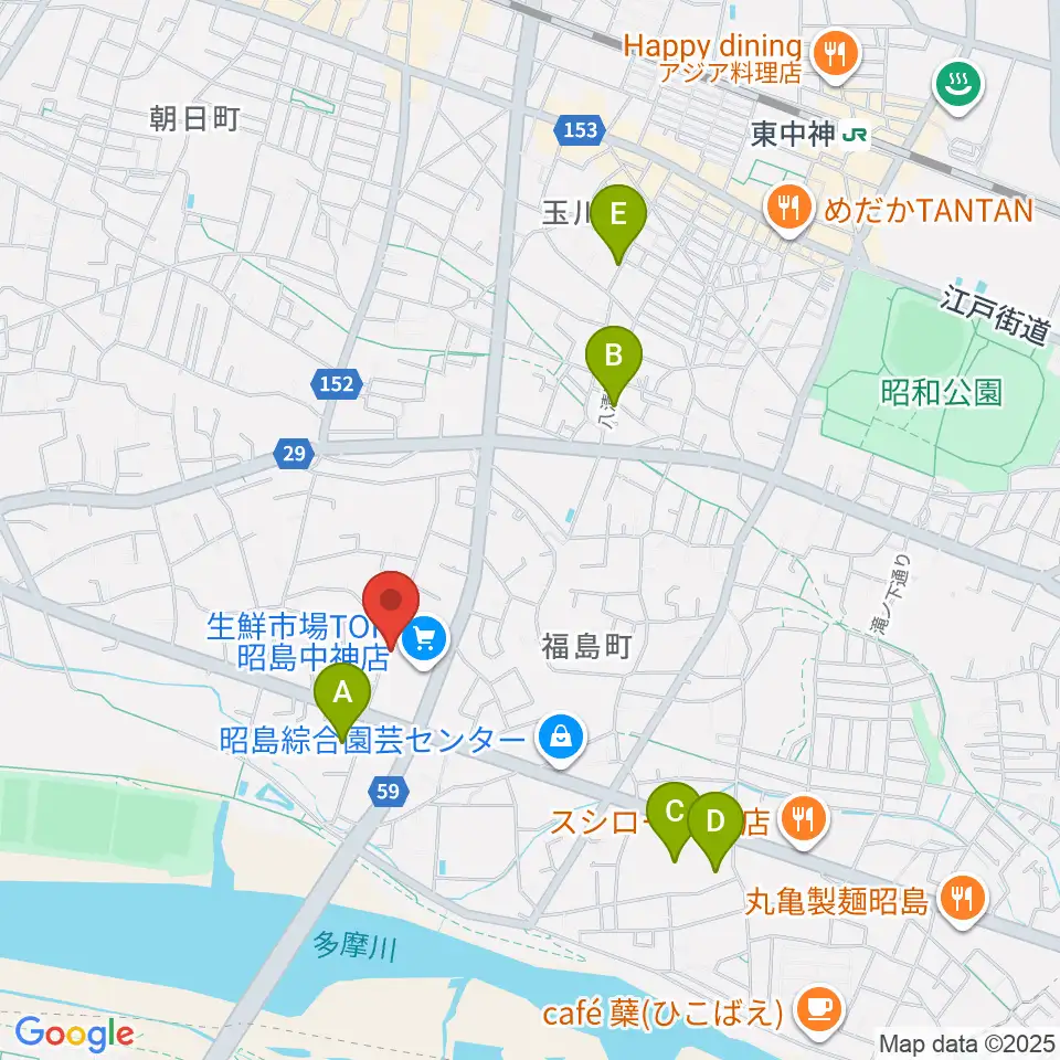 片切琴三味線店周辺のホテル一覧地図