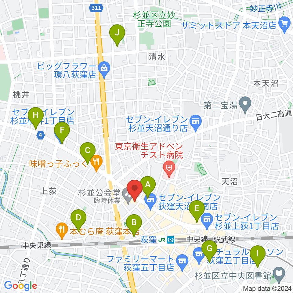八重洲ピアノ社周辺のホテル一覧地図