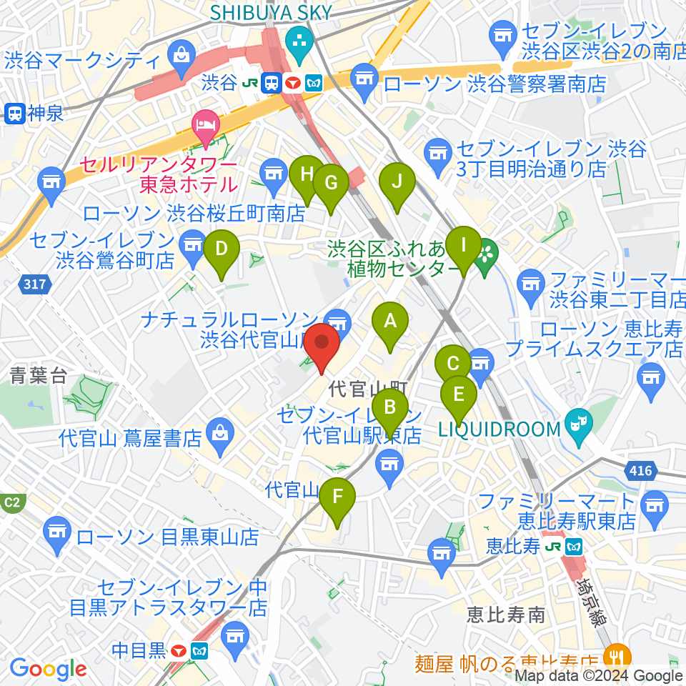 弦楽器専門店ラルジュ周辺のホテル一覧地図