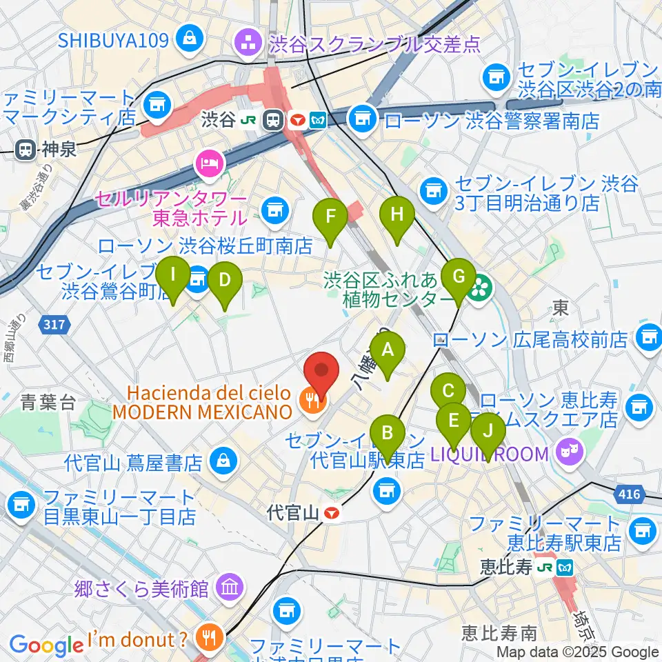 弦楽器専門店ラルジュ周辺のホテル一覧地図