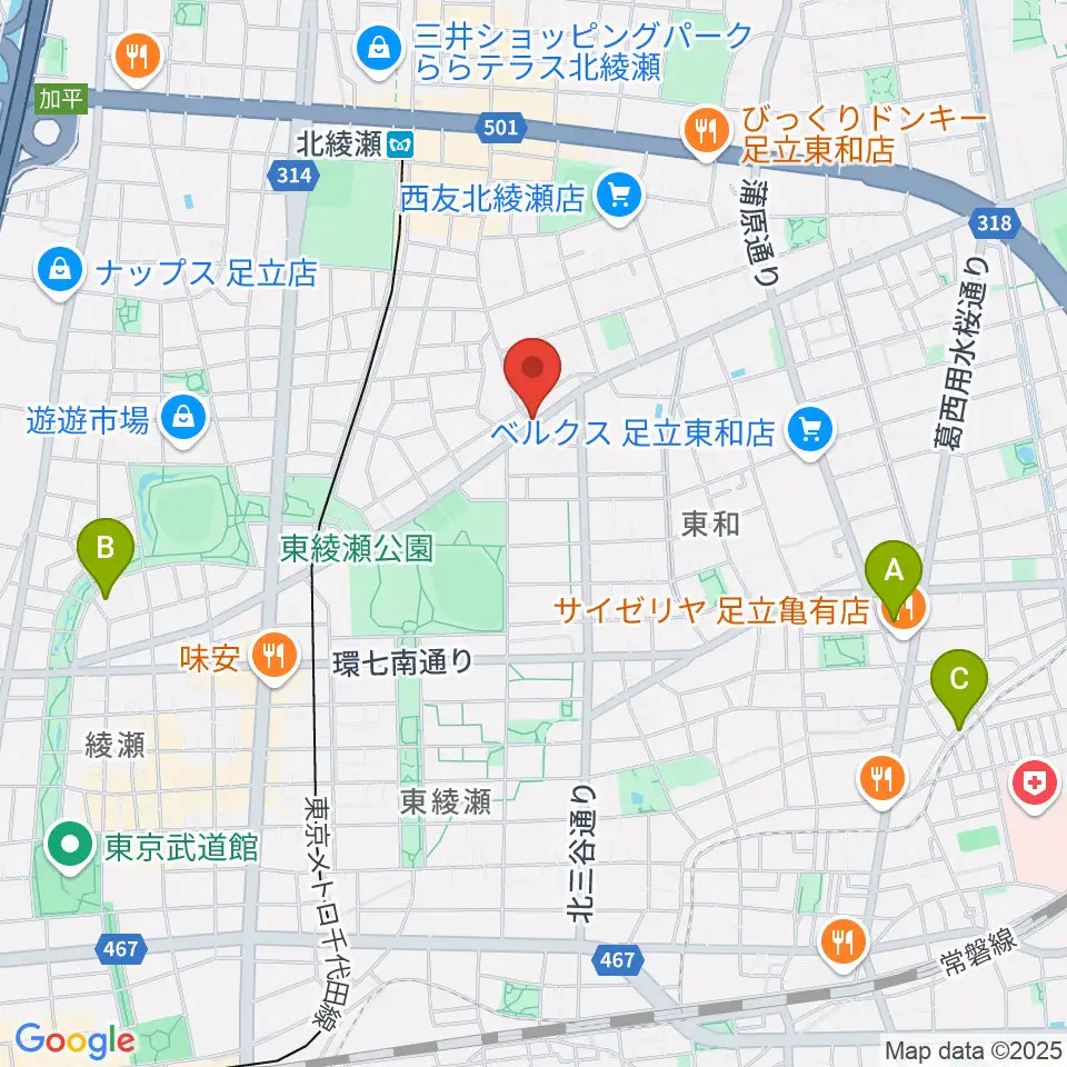 皆川ギター工房周辺のホテル一覧地図