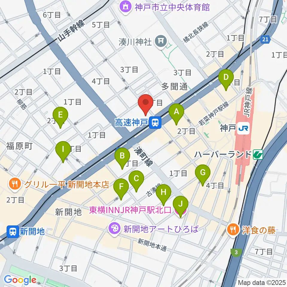 まる福楽器店周辺のホテル一覧地図
