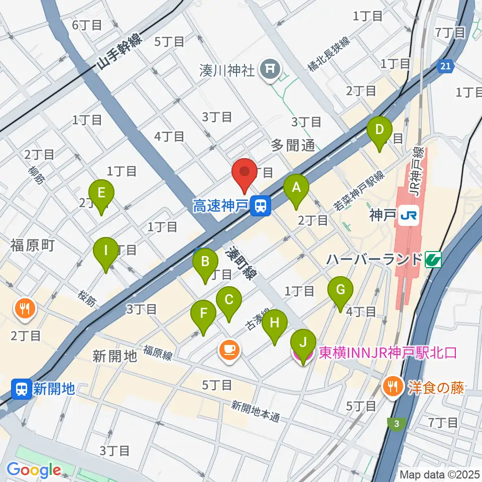 まる福楽器店周辺のホテル一覧地図