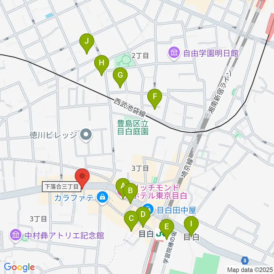 株式会社目白周辺のホテル一覧地図