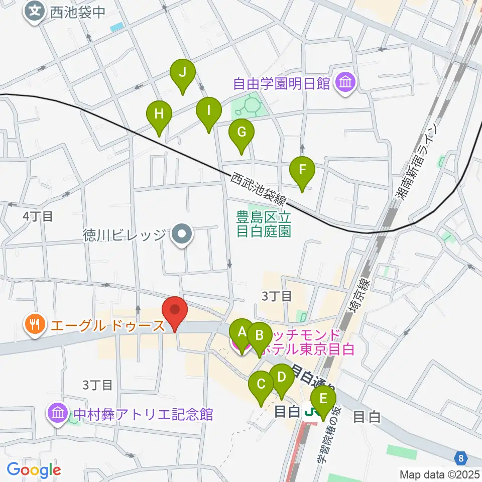 株式会社目白周辺のホテル一覧地図