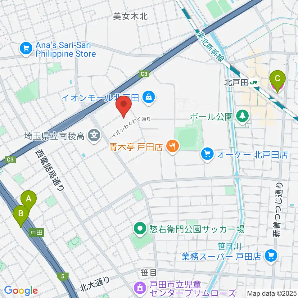 ミルズ周辺のホテル一覧地図