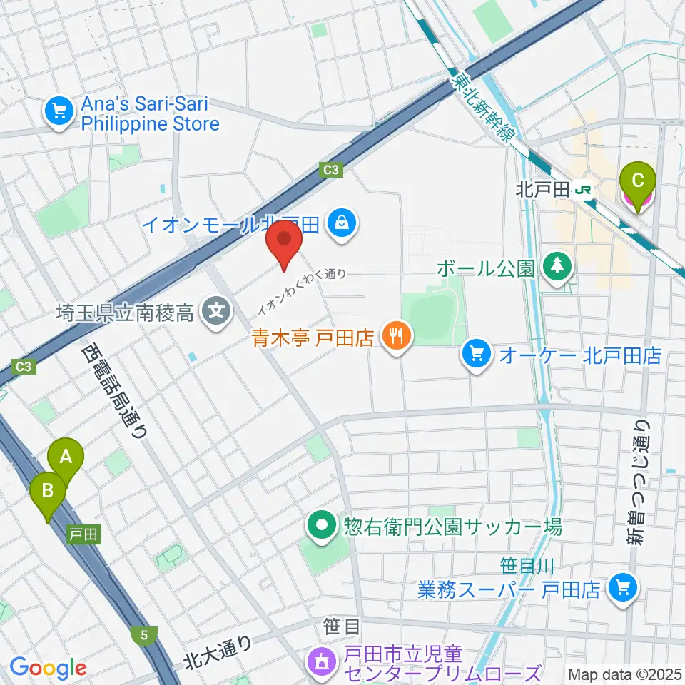 ミルズ周辺のホテル一覧地図