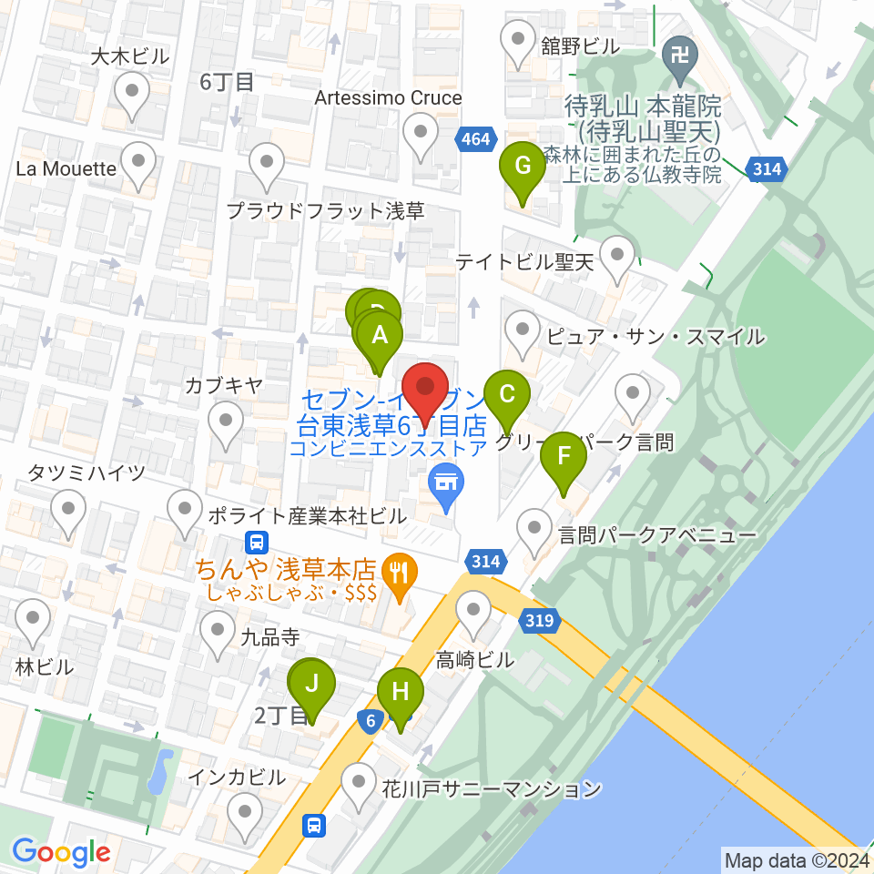 宮本卯之助商店周辺のホテル一覧地図