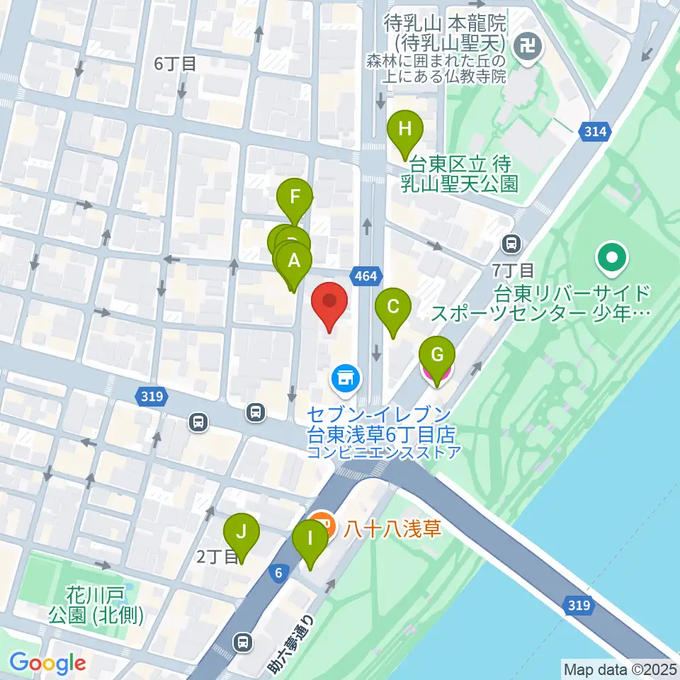 宮本卯之助商店周辺のホテル一覧地図