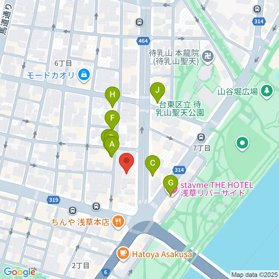 宮本卯之助商店周辺のホテル一覧地図