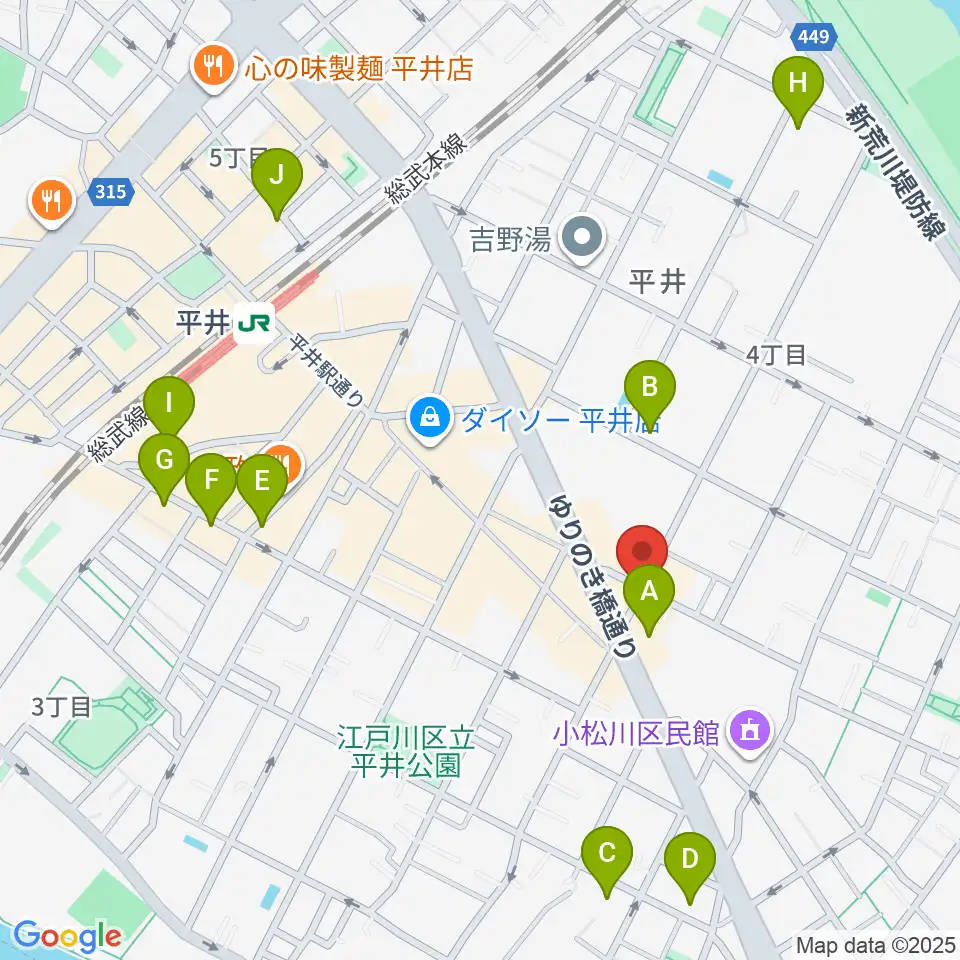 向山楽器店周辺のホテル一覧地図