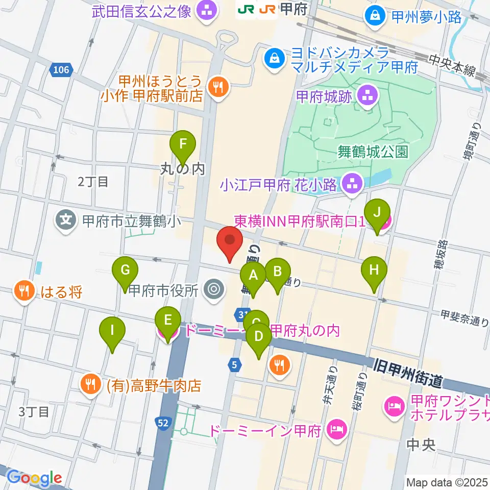 内藤楽器本店周辺のホテル一覧地図