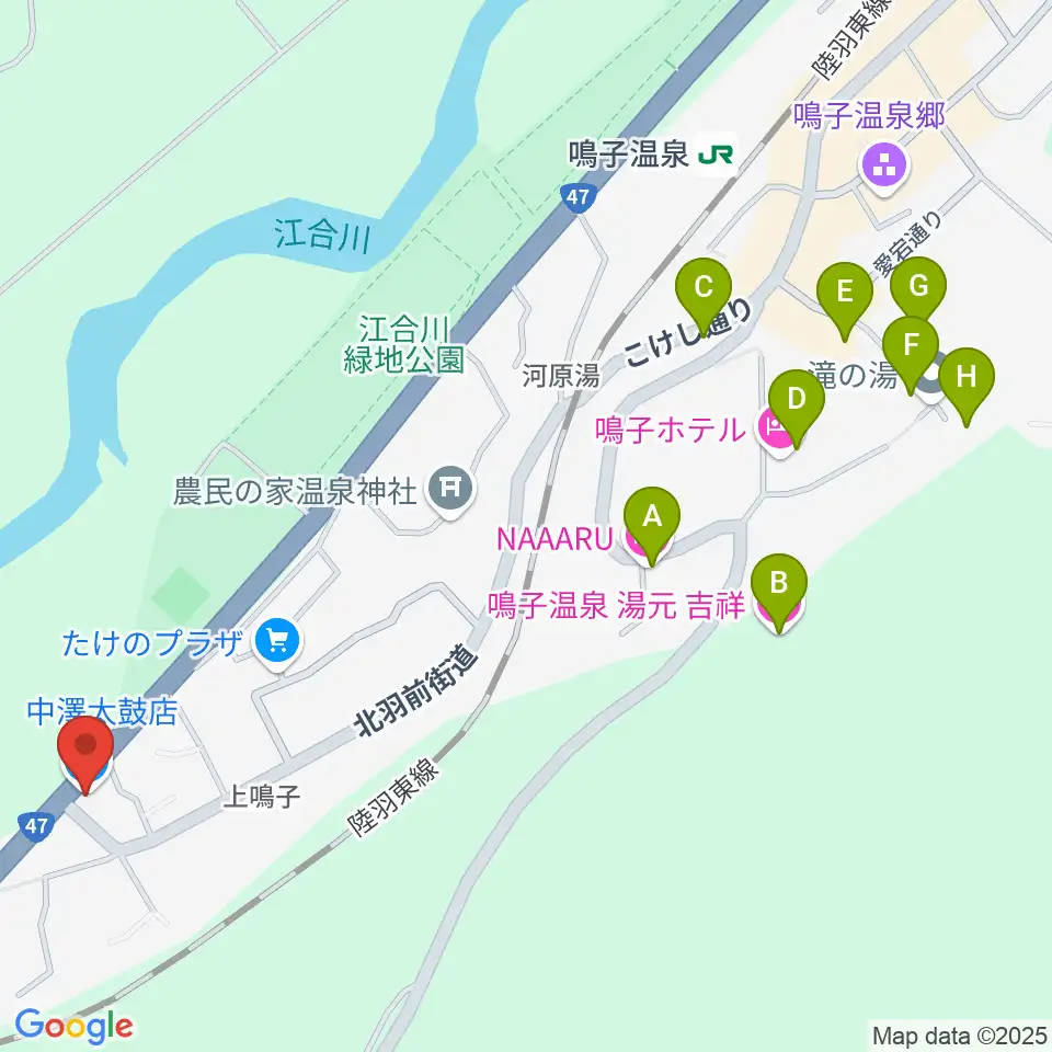 中澤太鼓店周辺のホテル一覧地図