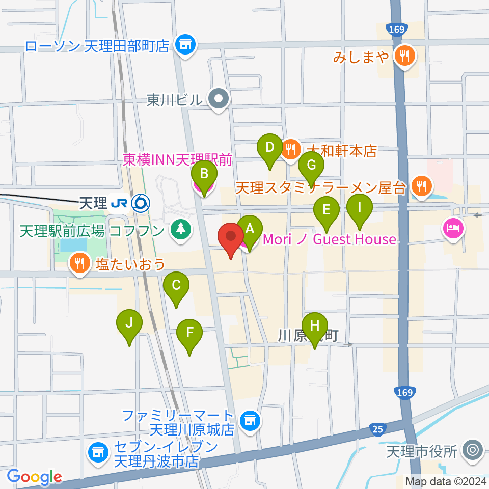 雅楽器 たなかや周辺のホテル一覧地図