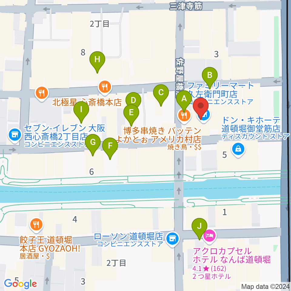 名師堂 大阪店周辺のホテル一覧地図