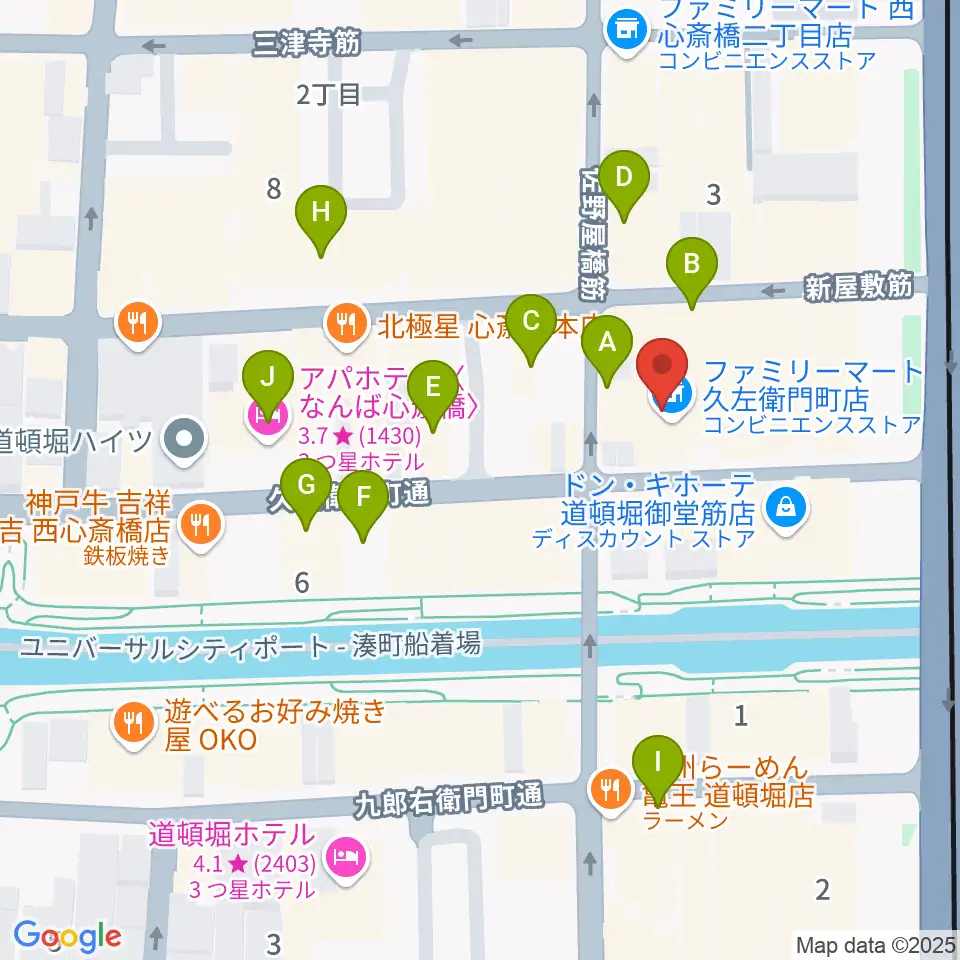 名師堂 大阪店周辺のホテル一覧地図