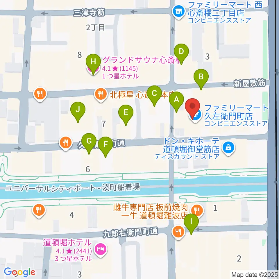 名師堂 大阪店周辺のホテル一覧地図