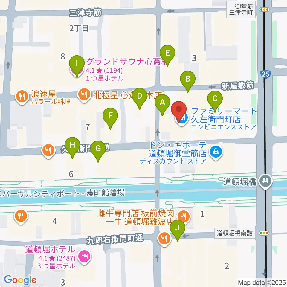 名師堂 大阪店周辺のホテル一覧地図