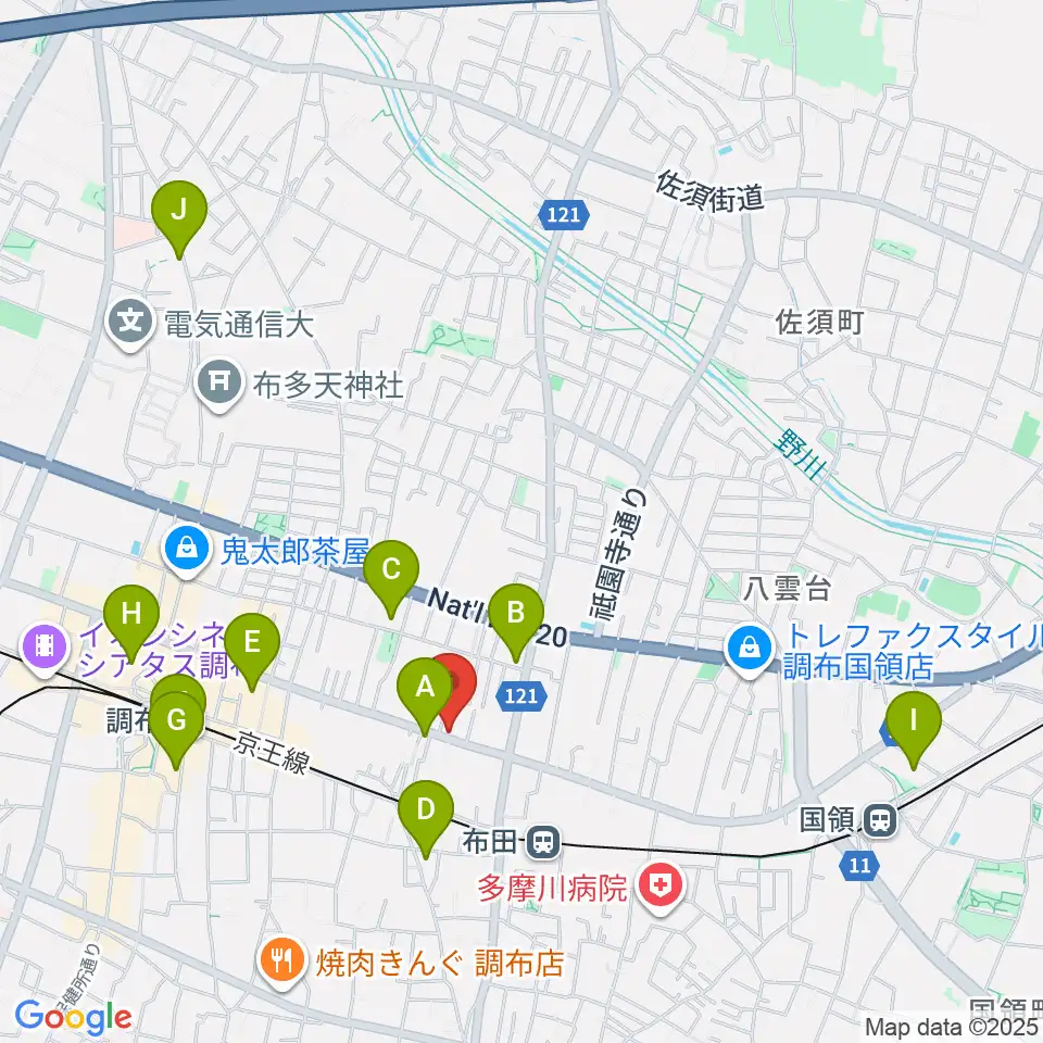 大西楽器店周辺のホテル一覧地図