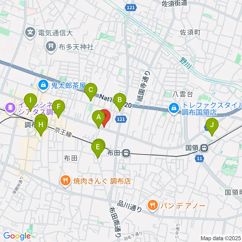 大西楽器店周辺のホテル一覧地図