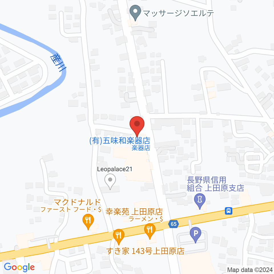 五味和楽器店 上田本店周辺のホテル一覧地図