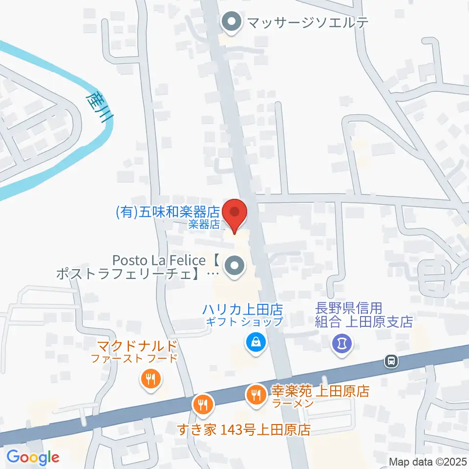 五味和楽器店 上田本店周辺のホテル一覧地図