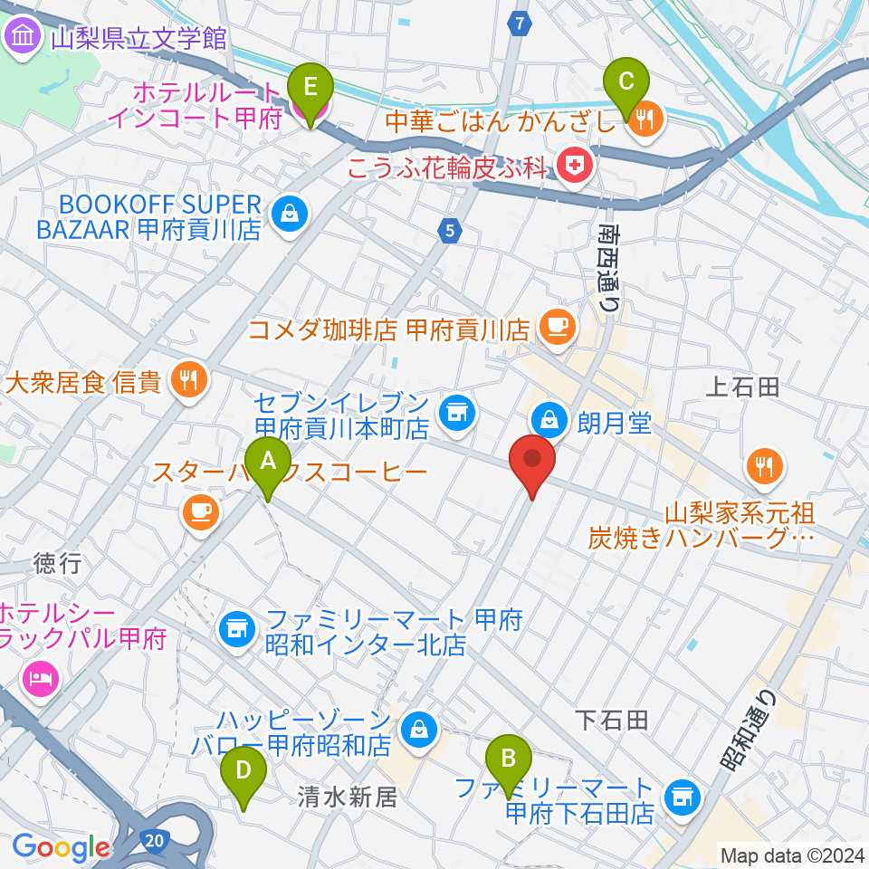 ふるや楽器店周辺のホテル一覧地図