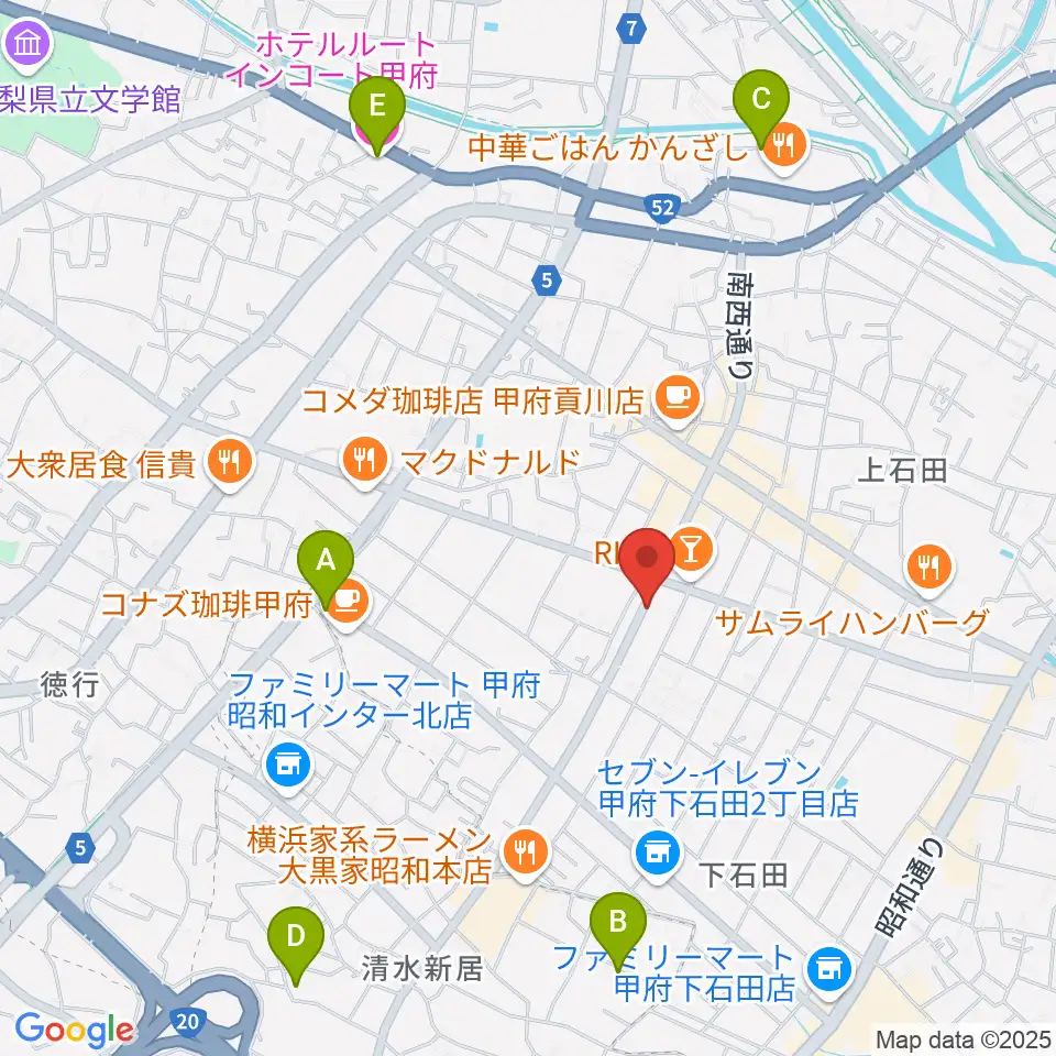 ふるや楽器店周辺のホテル一覧地図