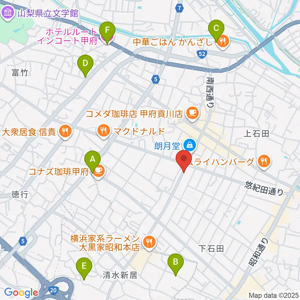 ふるや楽器店周辺のホテル一覧地図
