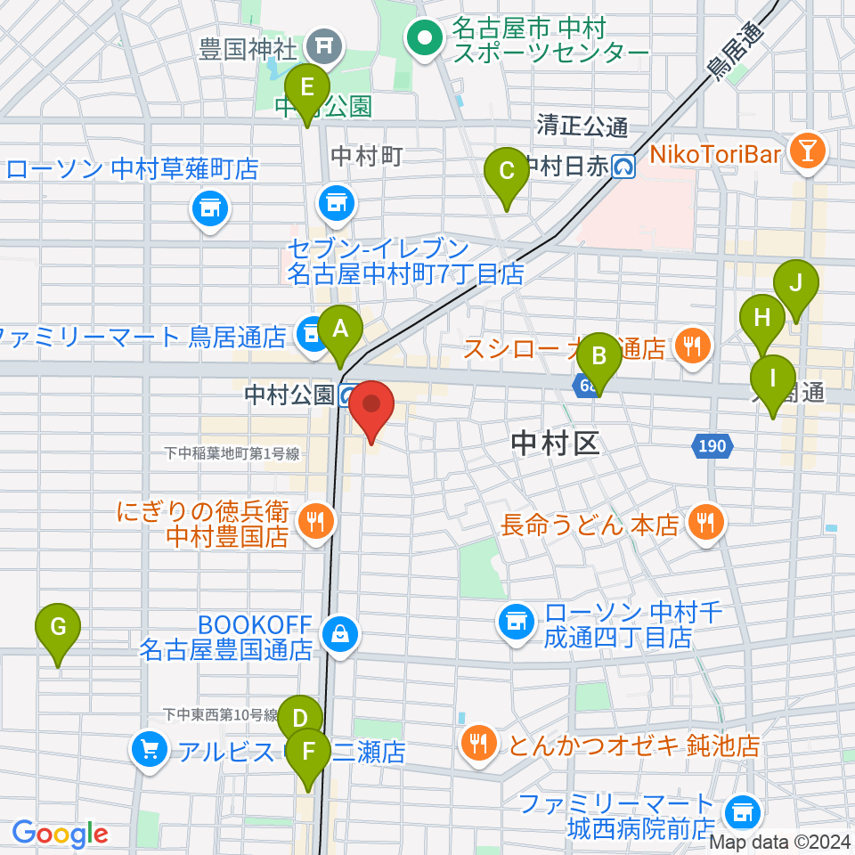 音羽屋三味線店周辺のホテル一覧地図