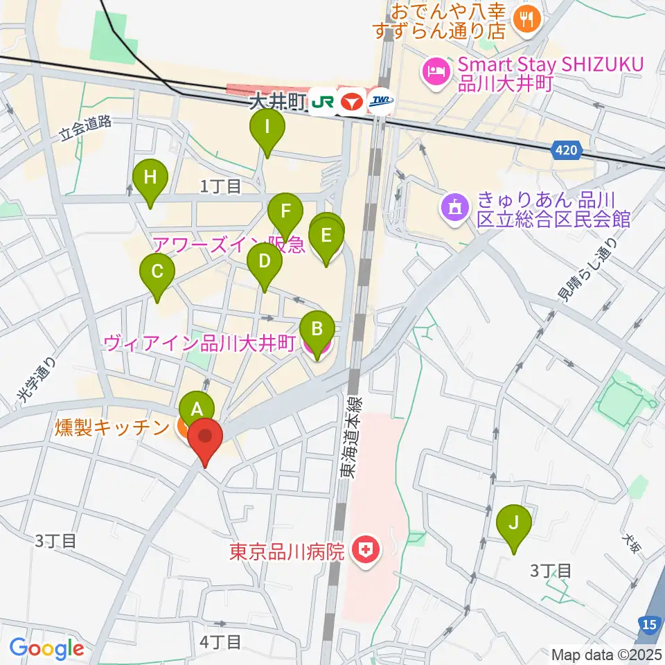 シブヤ楽器店周辺のホテル一覧地図