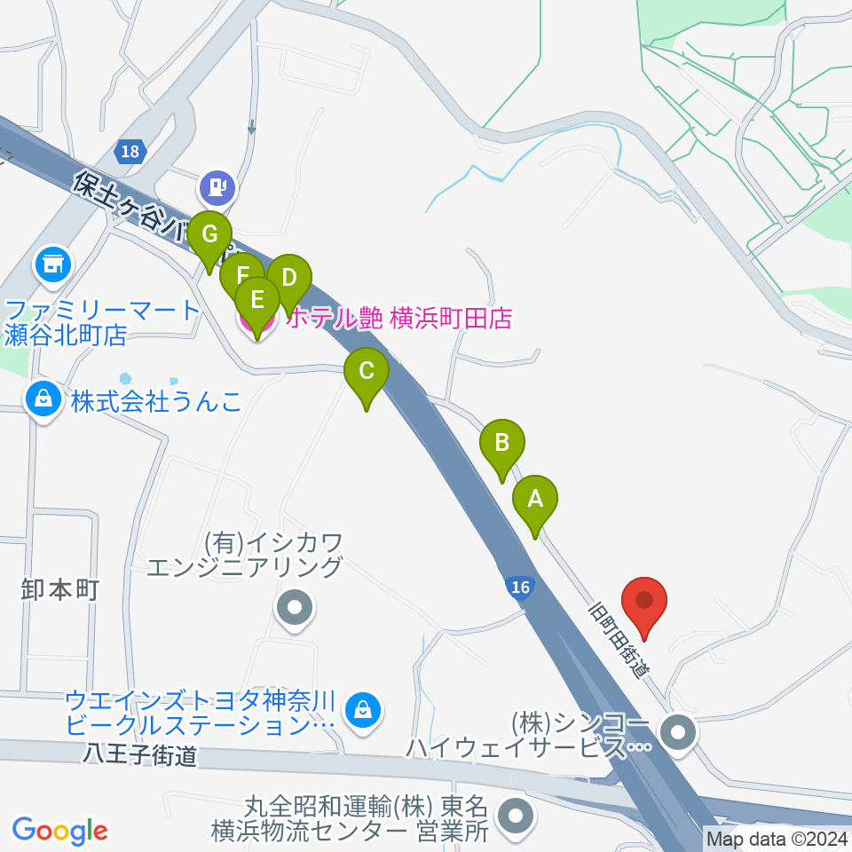 エスケーピアノサービス周辺のホテル一覧地図