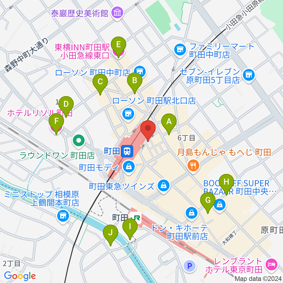 鈴木楽器本店周辺のホテル一覧地図