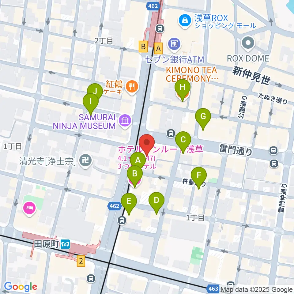 岡田屋布施周辺のホテル一覧地図