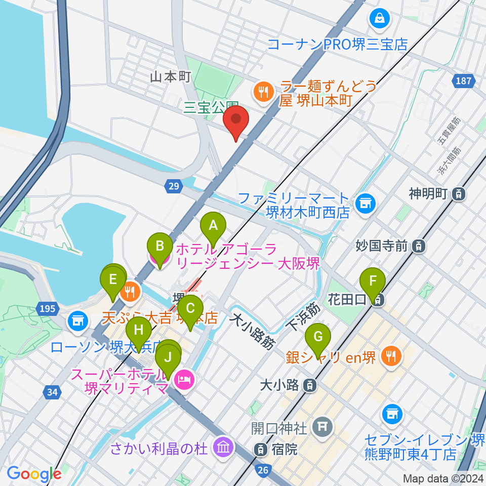 タケモトピアノ周辺のホテル一覧地図