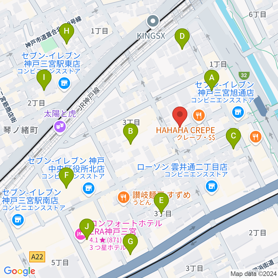 ジャンベ・民族楽器メットリー周辺のホテル一覧地図