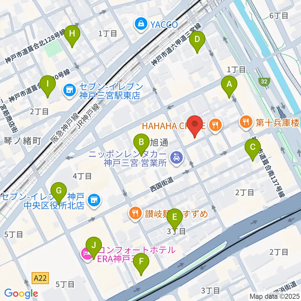 ジャンベ・民族楽器メットリー周辺のホテル一覧地図