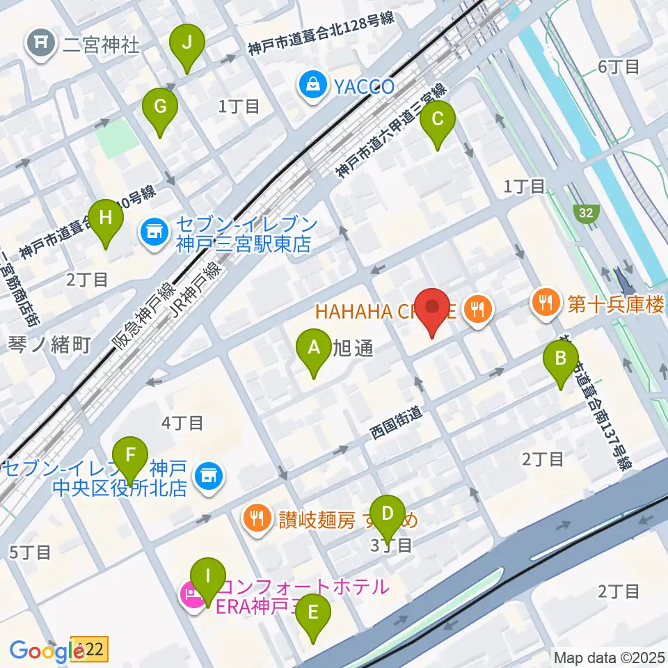 ジャンベ・民族楽器メットリー周辺のホテル一覧地図