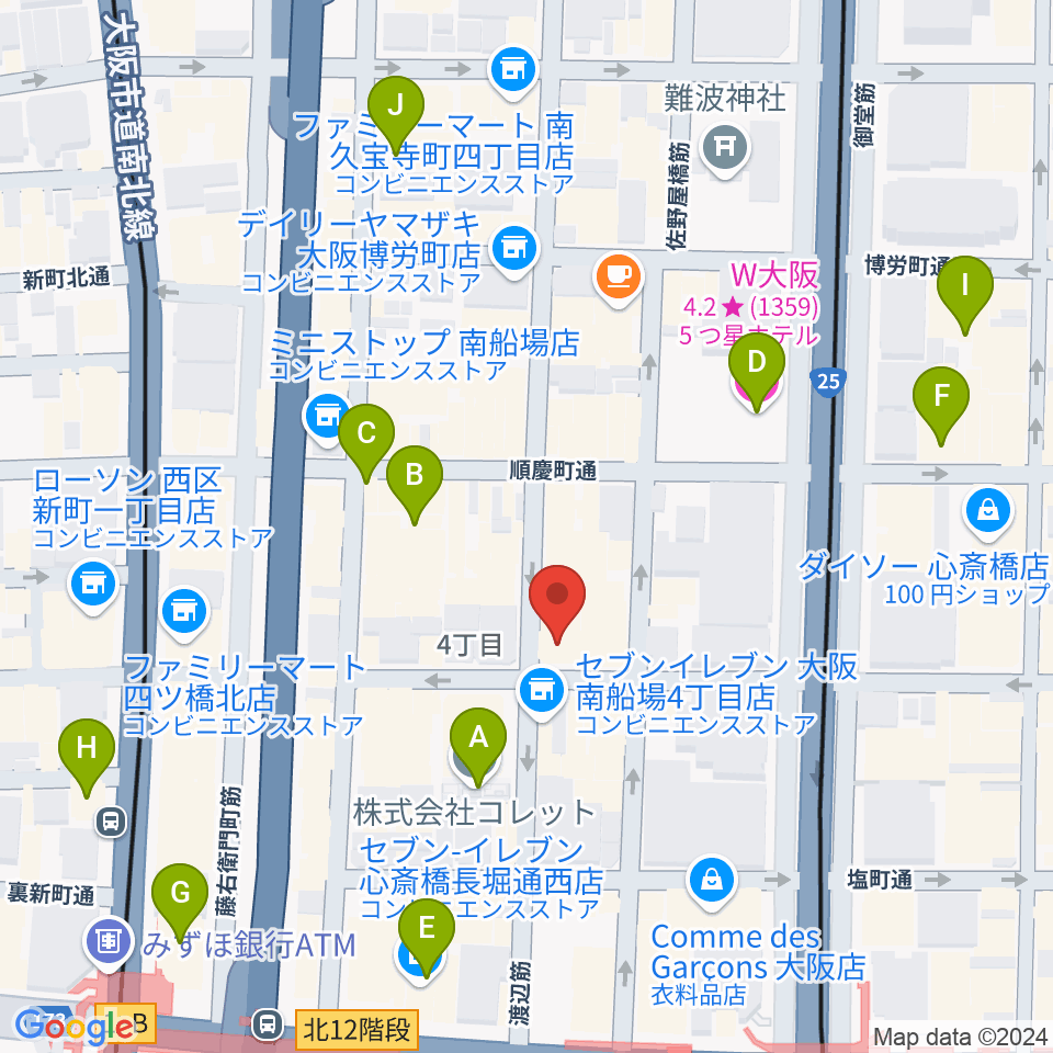 トニック楽器アトリエボア周辺のホテル一覧地図