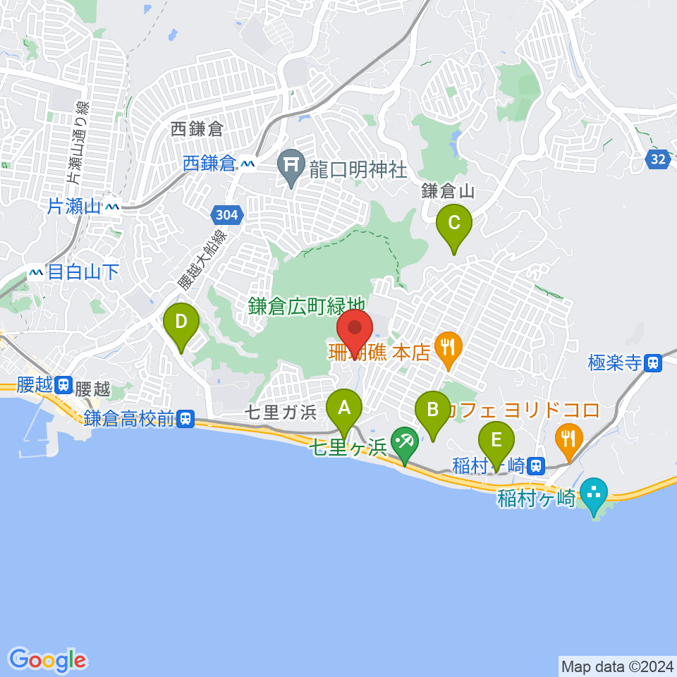 ウクレレスタジオ七里ケ浜周辺のホテル一覧地図