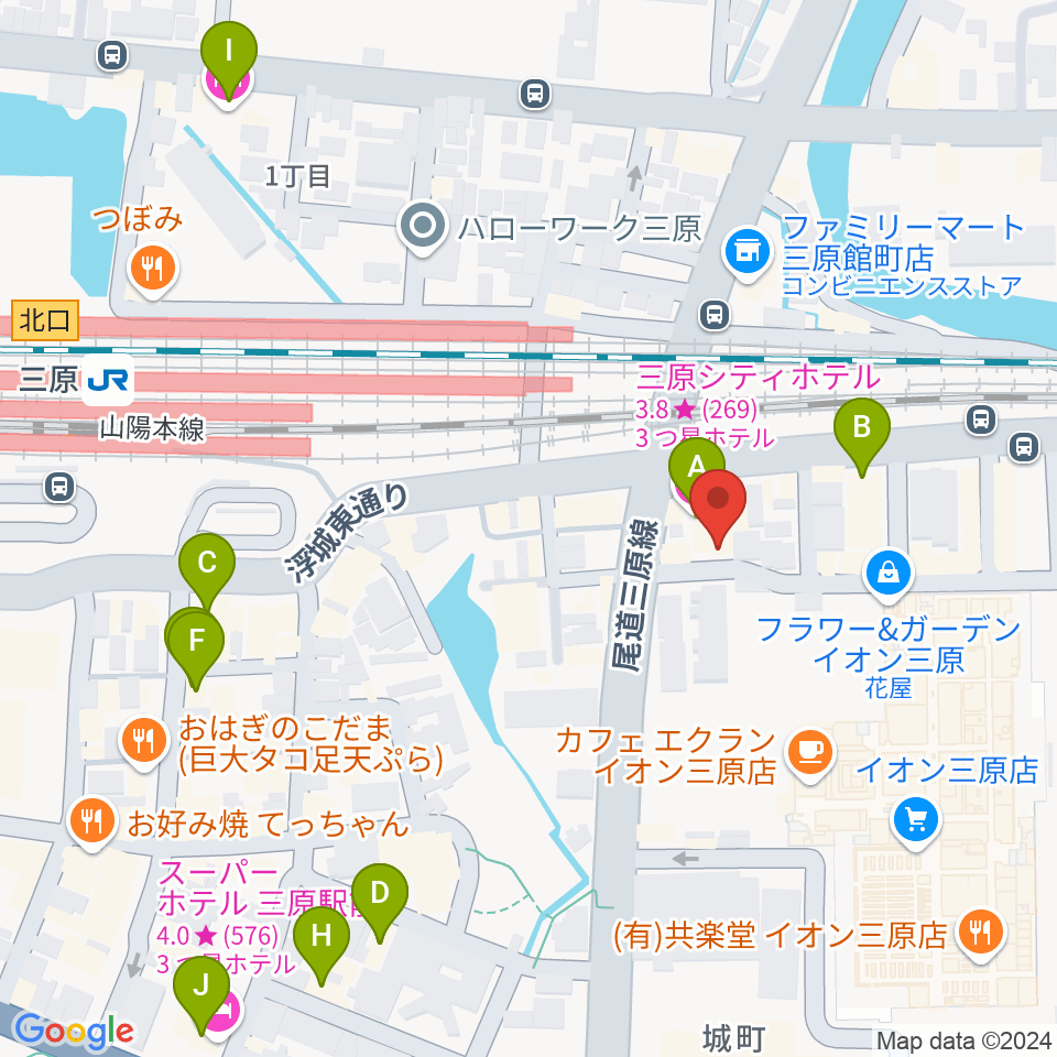 アンリミテッド三原店周辺のホテル一覧地図