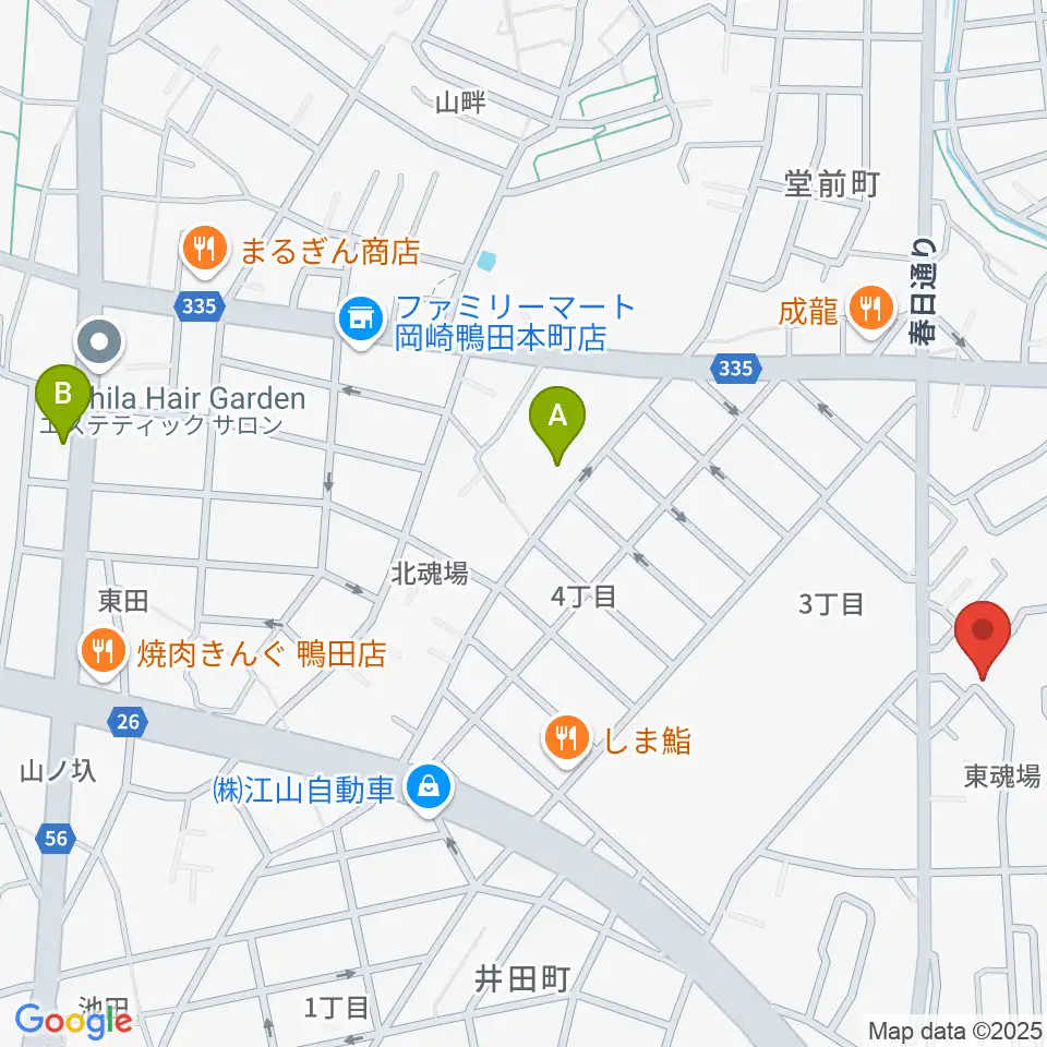 ヴィルトゥオーゾ岡崎店周辺のホテル一覧地図