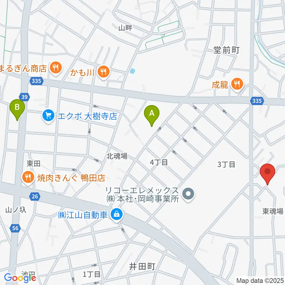 ヴィルトゥオーゾ岡崎店周辺のホテル一覧地図