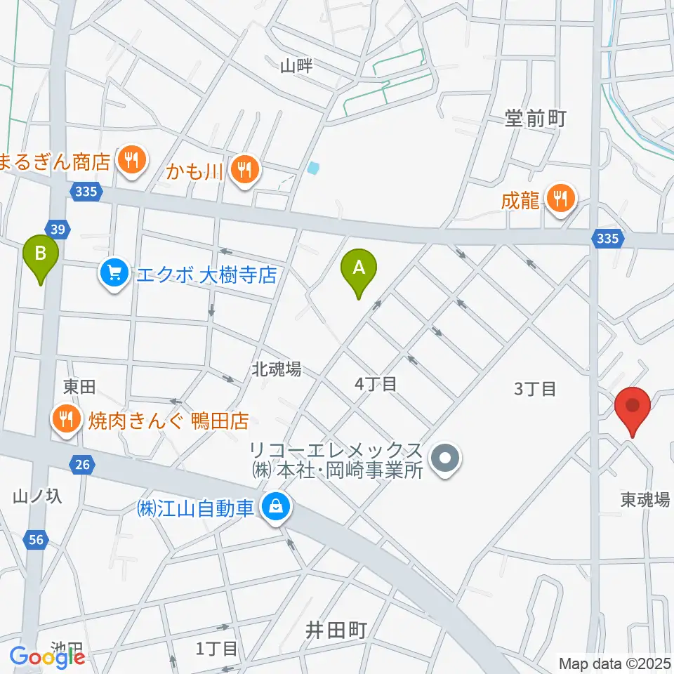 ヴィルトゥオーゾ岡崎店周辺のホテル一覧地図