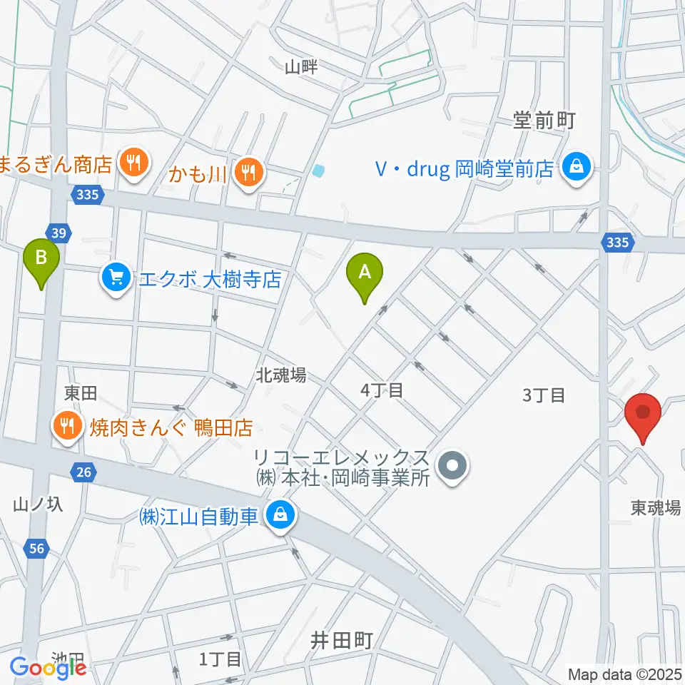 ヴィルトゥオーゾ岡崎店周辺のホテル一覧地図